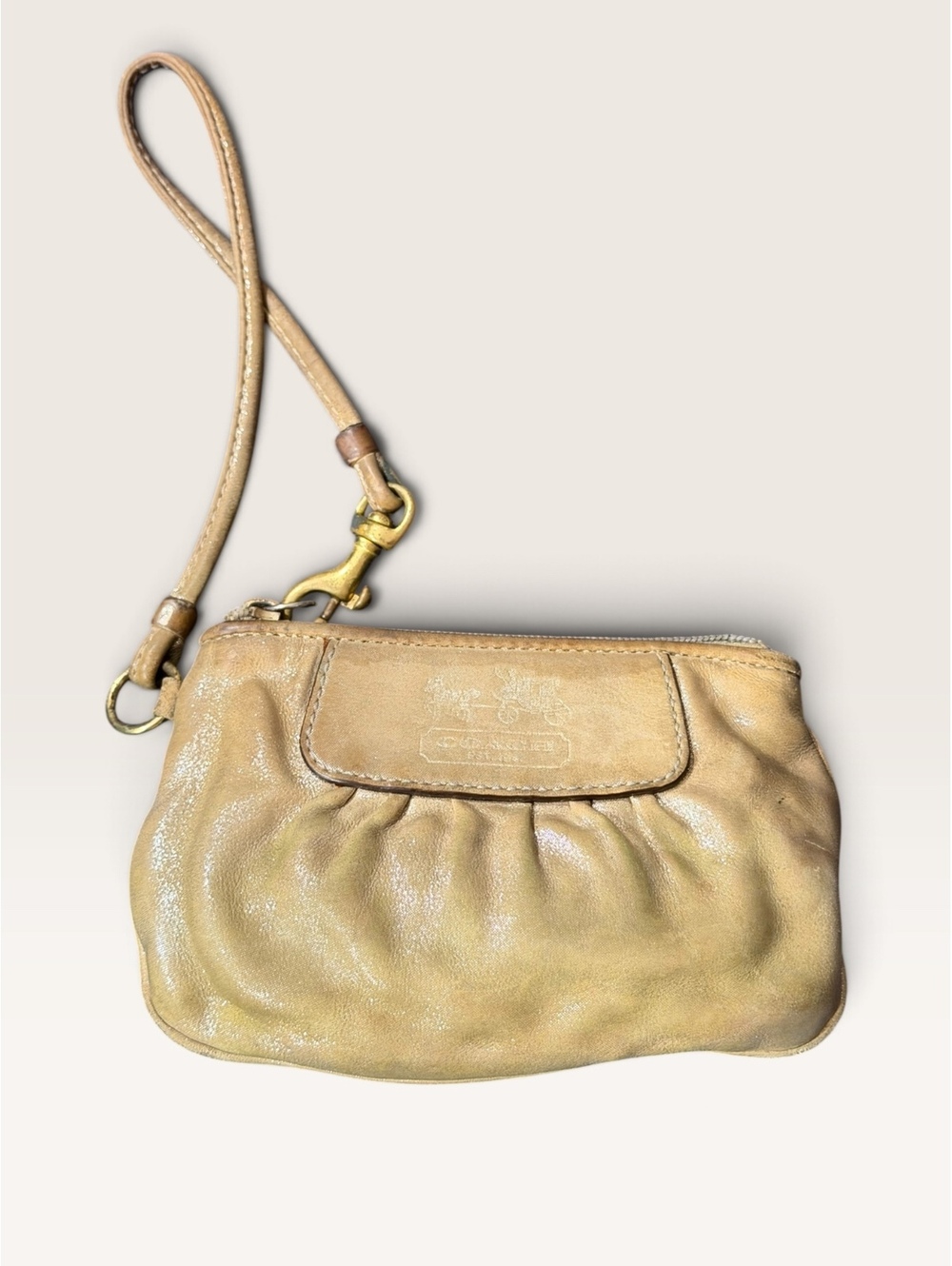 Vintage Coach Madison Metallic Wristlet Clutch Y2K Refreshed Upcycled